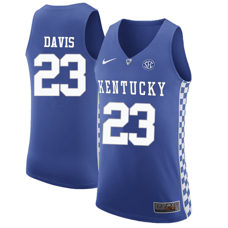 Men Kentucky Wildcats #23 Anthony Davis College Basketball Jerseys-Blue